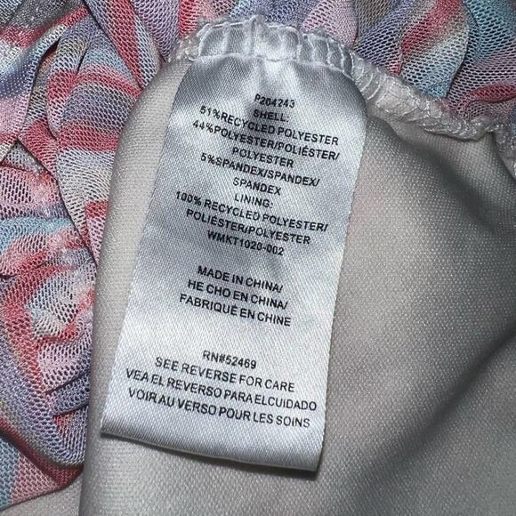 Madden NYC sheer long sleeve marble pattern crop top women’s size large - Picture 6 of 7